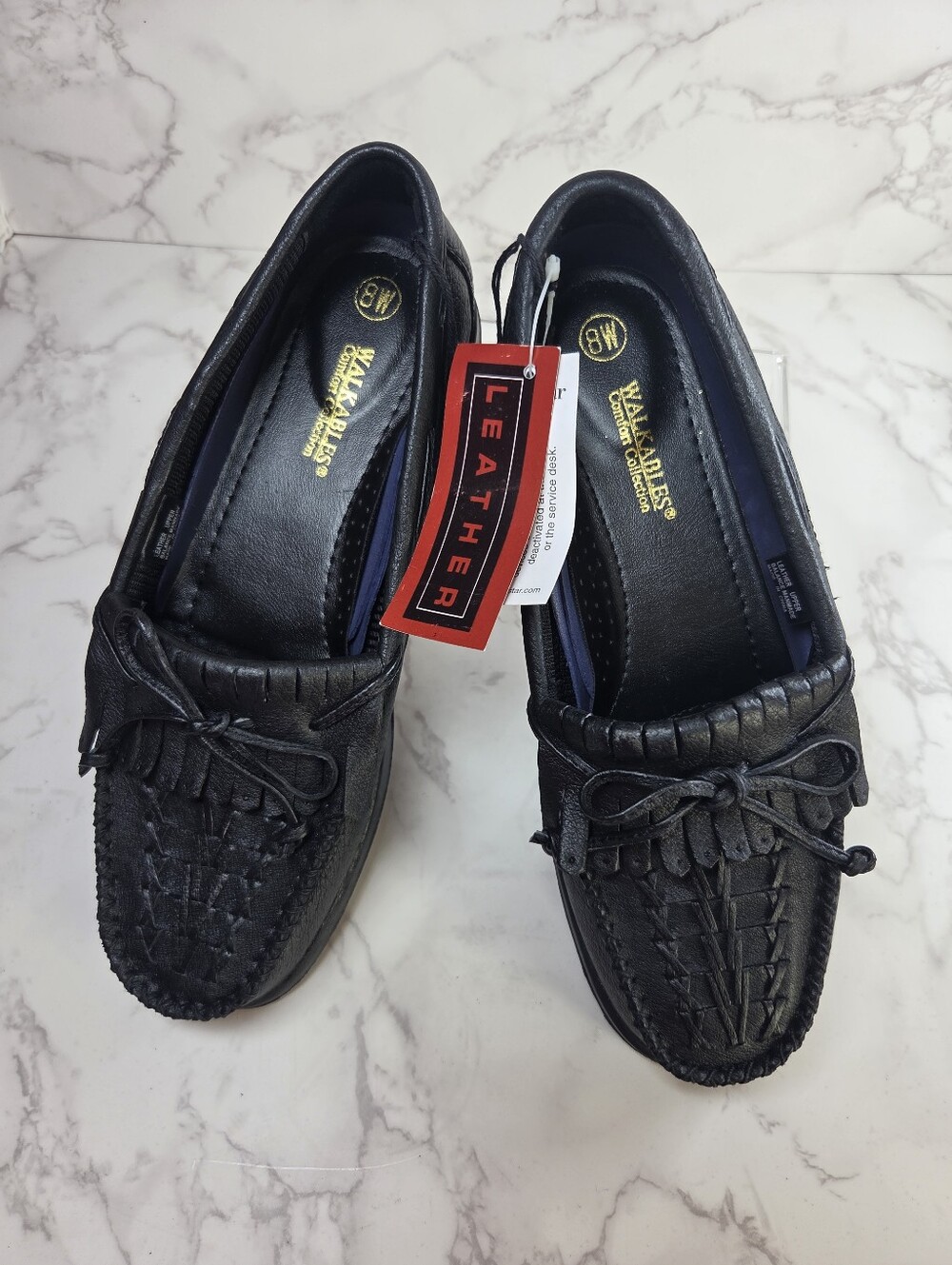 Comfort Leather Moccasin Loafers - Black(B45)